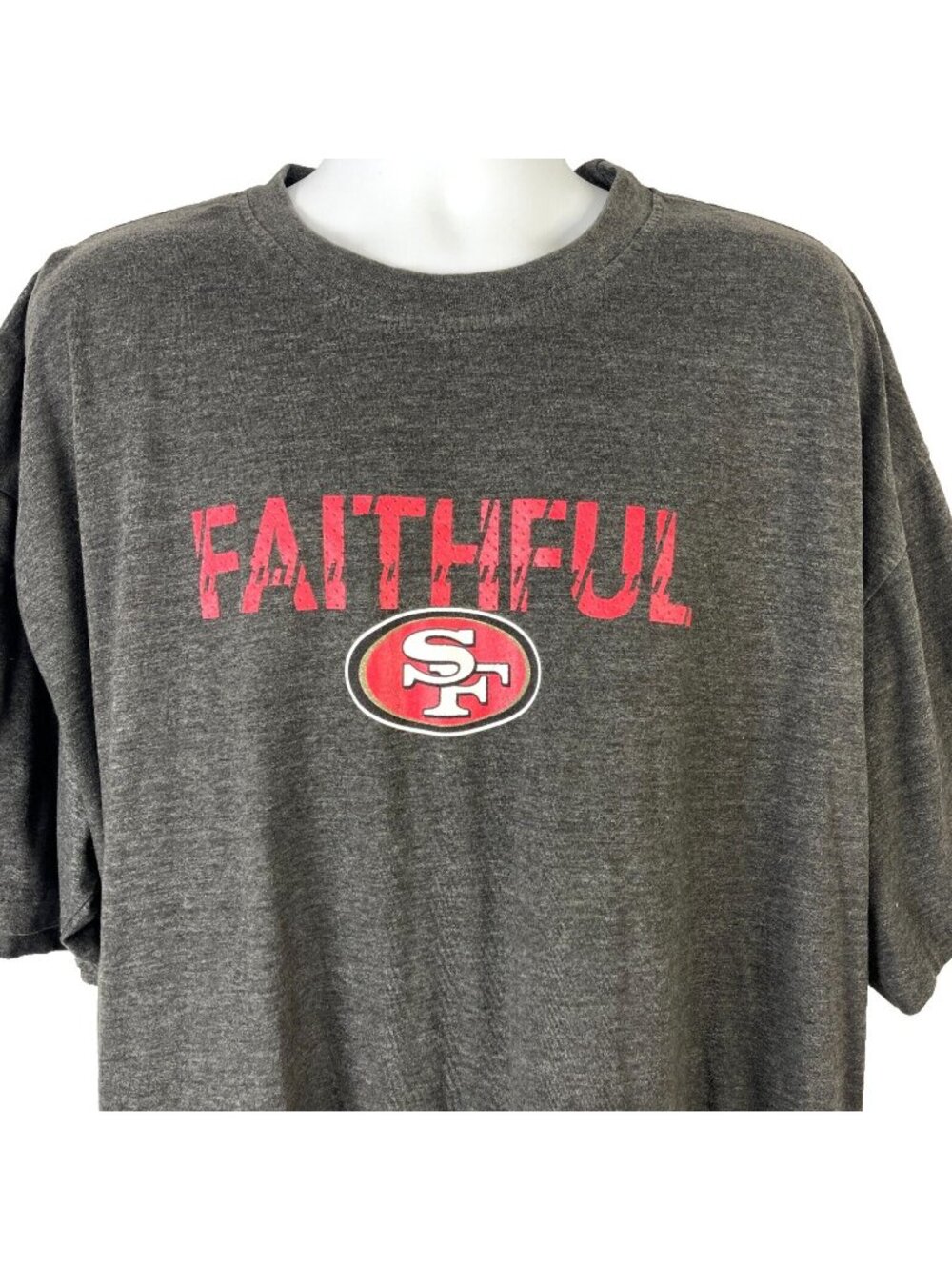 SF 49ers Faithful Majestic Mens T-Shirt size 3XLT 61x33 XXXL Tall San Francisco